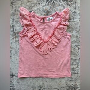 Janie and Jack Pink Eyelet Ruffle Tank Top